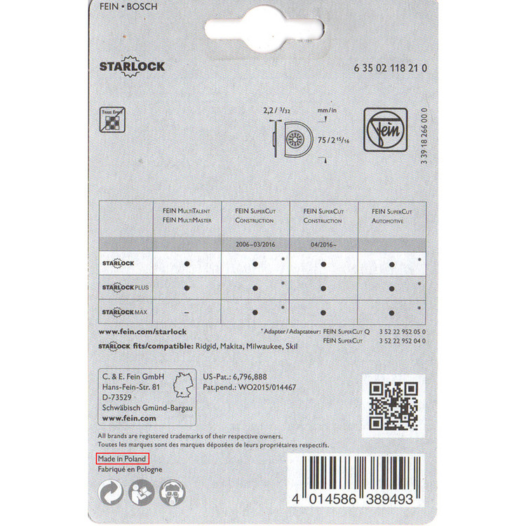 تیغه ابزار همه کاره فاین کد 63502118210
