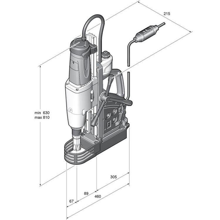دریل مگنت فاین مدل KBU 110-4 M ابعاد